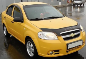 Дефлектор капота (мухобойка) Chevrolet Aveo с 2006 г.в.(седан) (Шевролет Авео) Вип Тюнинг